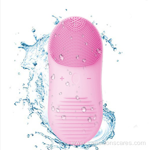 Wireless charging sonic silicone facial cleansing brush